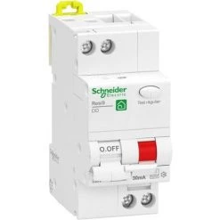 Resi9 Disjoncteur Différentiel Type AC 30 MA - 16 A, Schneider Electric Ref. R9PDCF16