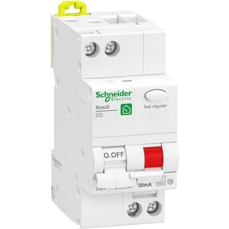 Resi9 Disjoncteur Différentiel Type AC 30 MA - 16 A, Schneider Electric Ref. R9PDCF16 1 Resi9 Disjoncteur Différentiel Type AC 30 MA - 16 A, Schneider Electric Ref. R9PDCF16