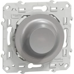 Wiser Odace Variateur Rotatif LED 2 Fils Zigbee Alu, Schneider Electric Ref. S530513W