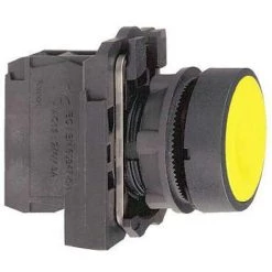 SCHNEIDER ELECTRIC Bouton Poussoir - Affleurant - 1 No + 1 Nf - Jaune - Complet - Schneider Xb5aa55 - Jaune