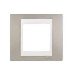 Schneider Electric Mgu6.002.824 Schneider Unica Champagne Liseré Blanc Plaque De Finition 1 Poste 2 Modules