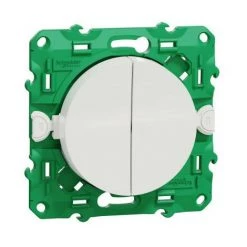 Schneider Electric S520114 Odace Sfsp - Interrupteur Double - Sans Fil Sans Pile
