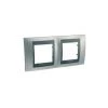 Schneider Electric Mgu66.004.238 Schneider Unica Top Chrome Satiné Liseré Graphite Plaque De Finition 2 Postes 2x2 Mod