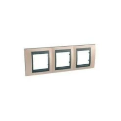 Schneider Electric Mgu66.006.296 Schneider Unica Top Cuivre Onyx Liseré Graphite Plaq.finition 3 Postes 3x2 Mod.hor.71mm