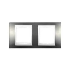 Schneider Electric Mgu6.004.824 Schneider Unica Champagne Liseré Blanc Plaque De Finition 2 Poste Horizontal 4 Modules