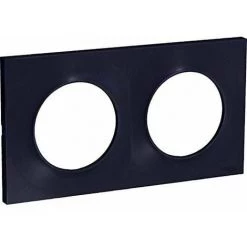 ODACE STYL, PLAQUE ANTHRACITE 2 POSTES HORIZ./VERT. ENTRAXE 71MM SCHNEIDER ELECTRIC
