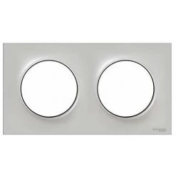 ODACE STYL PLAQUE SABLE 2 POSTES HORIZONTAUX OU VERTICAUX ENTRAXE 71MM SCHNEIDER ELECTRIC