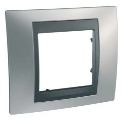 SCHNEIDER ELECTRIC SC5MGU66002238 PLAQUE 1 POSTE CHROME SATINÉ GRAPHITE UNICA TOP