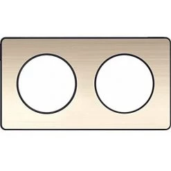 SCHNEIDER ELECTRIC - ODACE TOUCH, PLAQUE BRONZE BROSSÉ LISERÉ ANTHRACITE 2 POSTES HORIZ./VERT. 71MM - S540804L