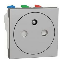 SCHNEIDER UNICA2 - PRISE 2P+T - FR - 90° - AFFLEURANT - RACCORD RAPIDE - ALU - MÉCA SEUL SCHNEIDER ELECTRIC SCHNU305230