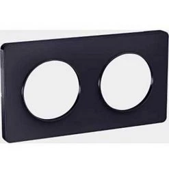 ODACE TOUCH, PLAQUE ANTHRACITE 2 POSTES HORIZ. OU VERT. ENTRAXE 71MM SCHNEIDER ELECTRIC