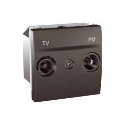 SCHNEIDER UNICA ALU PRISE TV BLINDÉE 2 MODULES SCHNEIDER ELECTRIC SCHMGU3.462.30