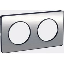 SCHNEIDER ELECTRIC - ODACE TOUCH, PLAQUE ALUMINIUM BROSSÉ LISERÉ ANTH. 2 POST. HORIZ./VERT. 71MM - S540804J