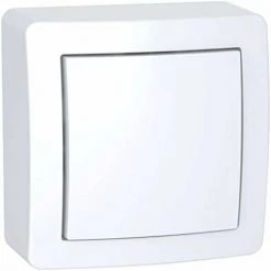 SCHNEIDER ELECTRIC - ALRÉA, INTERRUPTEUR SIMPLE ALLUMAGE AVEC CADRE SAILLIE BLANC POLAIRE - ALB62050P