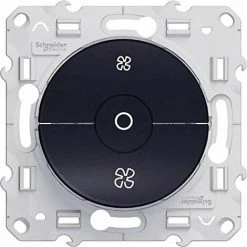 SCHNEIDER ELECTRIC - ODACE, INTERRUPTEUR VMC ANTHRACITE, AVEC POSITION ARRÊT, À VIS - S540243