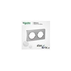 ODACE TOUCH, PLAQUE ALU 2 POSTES HORIZ. OU VERT. ENTRAXE 71MM SCHNEIDER ELECTRIC