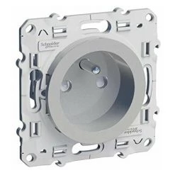 SCHNEIDER ODACE PRISE DE COURANT 2P+T ALU, À VIS, CONNEXION RAPIDE, SPÉCIALE RÉNOVATION SCHNEIDER ELECTRIC SCHS530049