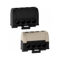 LOT DE 2 BORNIERS DE PHASE GRIS ET NOIR AVEC 4 TROUS DE 16 MM2 RESI9 SCHNEIDER SCHNEIDER ELECTRIC SCHR9H13405P