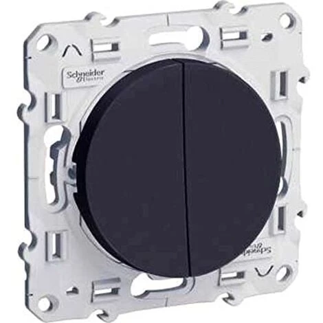 ODACE, DOUBLE VA-ET-VIENT ANTHRACITE, À VIS, CONNEXION RAPIDE SCHNEIDER ELECTRIC 1 ODACE, DOUBLE VA-ET-VIENT ANTHRACITE, À VIS, CONNEXION RAPIDE SCHNEIDER ELECTRIC