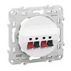 ODACE, PRISE HAUT-PARLEURS BLANC, 2 SORTIES SCHNEIDER ELECTRIC