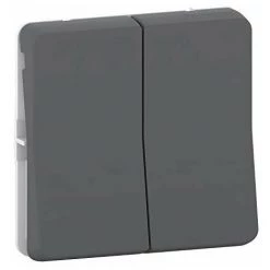 MUREVA STYL - DOUBLE VA ET VIENT - COMPOSABLE - IP55 -IK08-CONNEXION AUTO - GRIS SCHNEIDER ELECTRIC MUR35019