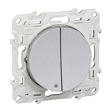 SCHNEIDER ELECTRIC - ODACE, VA-ET-VIENT + VA-ET-VIENT LUMINEUX ALU, 10 A, À VIS, LED ORANGE 1,5 MA - S530273 1 SCHNEIDER ELECTRIC - ODACE, VA-ET-VIENT + VA-ET-VIENT LUMINEUX ALU, 10 A, À VIS, LED ORANGE 1,5 MA - S530273