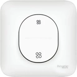 SCHNEIDER ELECTRIC Interrupteur VMC Ovalis - 2 Vitesses Sans Position Arrêt - Blanc