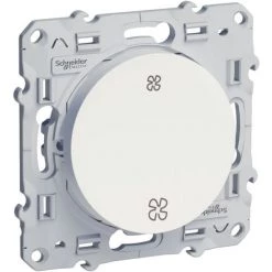 SCHNEIDER ELECTRIC Interrupteur VMC Odace - 2 Vitesses Sans Position Arrêt - À Vis - Blanc