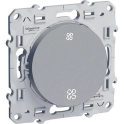 SCHNEIDER ELECTRIC Interrupteur VMC Odace - Sans Position Arrêt - Connexion Rapide - Aluminium