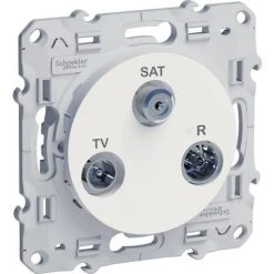 SCHNEIDER ELECTRIC Prise TV/FM/SAT Odace - 1 Entrée - À Vis - Blanc