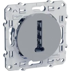 SCHNEIDER ELECTRIC Prise Téléphone 8 Contacts Odace Aluminium - Schneider