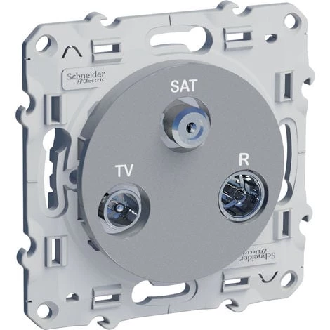 SCHNEIDER ELECTRIC Prise TV/FM/SAT Odace - 1 Entrée - Aluminium 1 SCHNEIDER ELECTRIC Prise TV/FM/SAT Odace - 1 Entrée - Aluminium