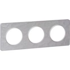 SCHNEIDER ELECTRIC Plaque De Finition Triple Odace Touch Clipsable - Aluminium Martelé Liseré Blanc