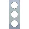SCHNEIDER ELECTRIC Plaque Triple Odace Touch Clipsable - Miroir Brillant Fumé Liseré Anthracite