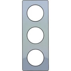 SCHNEIDER ELECTRIC Plaque Triple Odace Touch Clipsable - Miroir Brillant Fumé Liseré Anthracite