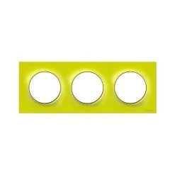 SCHNEIDER ELECTRIC Plaque Triple Odace Styl Entraxe 71 Mm - Pose Horiz. Ou Verti. - Vert Chartreuse