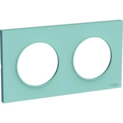 SCHNEIDER ELECTRIC Plaque De Finition Double Odace Styl Clipsable - Bleu Cyan