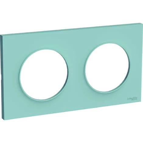 SCHNEIDER ELECTRIC Plaque De Finition Double Odace Styl Clipsable - Bleu Cyan 1 SCHNEIDER ELECTRIC Plaque De Finition Double Odace Styl Clipsable - Bleu Cyan