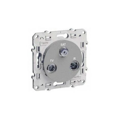 SCHNEIDER ELECTRIC Odace Prise TV / FM / SAT - 1 Entrée - Aluminium - Aluminium 1 SCHNEIDER ELECTRIC Odace Prise TV / FM / SAT - 1 Entrée - Aluminium - Aluminium