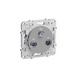 SCHNEIDER ELECTRIC Odace Prise TV / FM / SAT - 2 Entrées - Aluminium - Aluminium