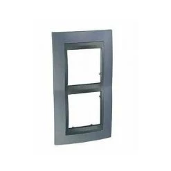 SCHNEIDER ELECTRIC Plaque Unica Top - Gris Métal Avec Liseré Graphite 4 Modules - Verticale / Entraxe 57mm - Gris Métal