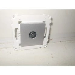 Prise TV Simple Aluminium (alu) 1 Sortie Mâle Blindée Fixation Vis ALVAIS SCHNEIDER ELECTRIC ALB86311