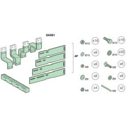 Liaison Connexion Appareillage De Tête 1600A 3P NS-NT Dans Armoire Electrique 600mm PRISMA + SCHNEIDER ELECTRIC 04491