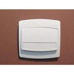 Poussoir à Fermeture Porte-étiquette 16A Blanc Monobloc Fixation Vis/griffes ALCYON SCHNEIDER ELECTRIC ALB74037