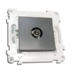 Prise TV Simple Anthracite 1 Sortie Mâle 9.52mm Blindée Sans Plaque Fixation Vis ALVAIS SCHNEIDER ELECTRIC ALB83311 -SCHNEIDER ELECTRIC Soldes 9555363 3