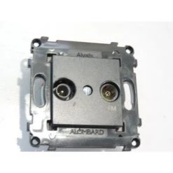 Prise TV/FM Anthracite Speciale Derivation 1 Sortie Arriere Sans Plaque Fixation Vis/griffes ALVAIS SCHNEIDER ELECTRIC ALB83324
