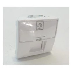 SCHNEIDER ELECTRIC Prise RJ45 Cat5E UTP Grade 1 Telephone Blanche Non Blindée 2 Modules UNICA