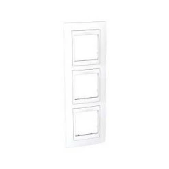 SCHNEIDER ELECTRIC Plaque Triple Blanche 3 Postes 3X2 Modules Verticale Entraxe 71mm UNICA -SCHNEIDER ELECTRIC Soldes 9555913 4
