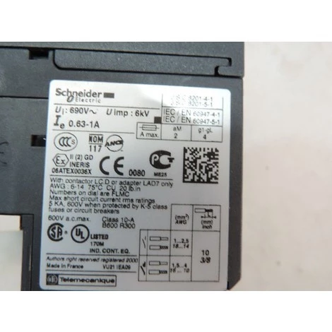 Relais De Protection Thermique Différentielle Moteur 0.63A à 1A 690V Contacteur LC1D09-LC1D38 TESYS SCHNEIDER ELECTRIC LRD053 2 Relais De Protection Thermique Différentielle Moteur 0.63A à 1A 690V Contacteur LC1D09-LC1D38 TESYS SCHNEIDER ELECTRIC LRD053 – Image 2