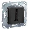 Prise Téléphone Graphite Conjoncteur En T 8P Avec Support Métal Sans Plaque Unica SCHNEIDER ELECTRIC MGU5.496.12ZD